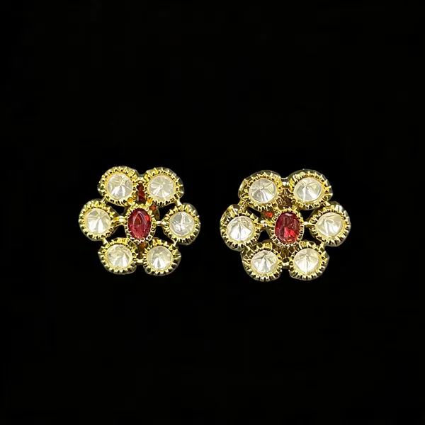 Kundan_Foil_Polki_Open_Floral_Cluster_Stud_Earrings