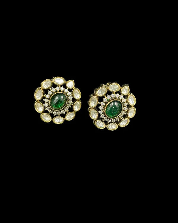 Kundan_Foil_Polki_Oval_Modak_Dome_Halo_Stud_Earrings