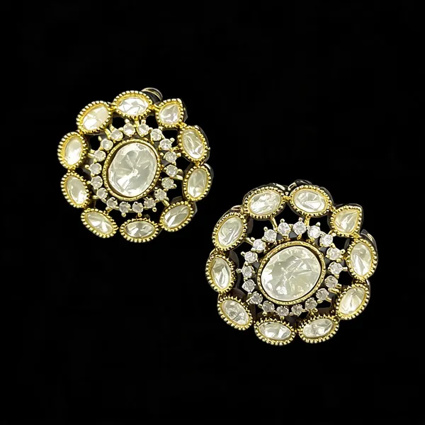 Kundan_Foil_Polki_Oval_Modak_Dome_Halo_Stud_Earrings