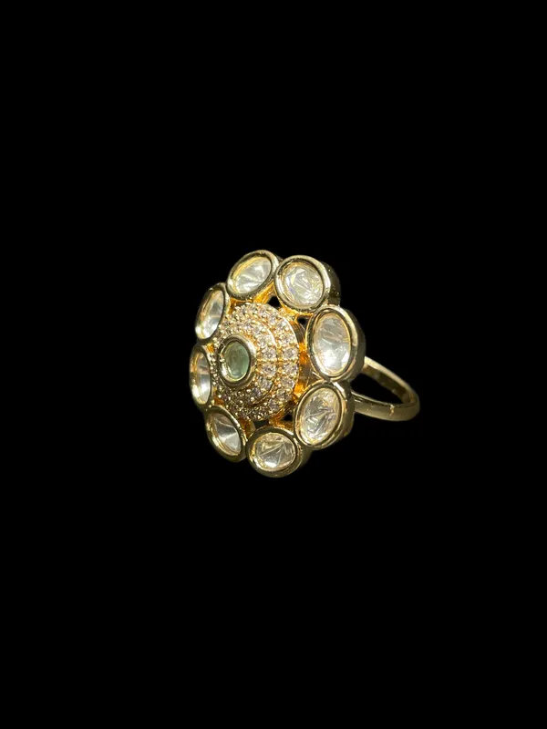 Kundan_Polki_Oval_Orbit_Bloom_Cocktail_Ring_-_Mint_Green_|_K_Gold