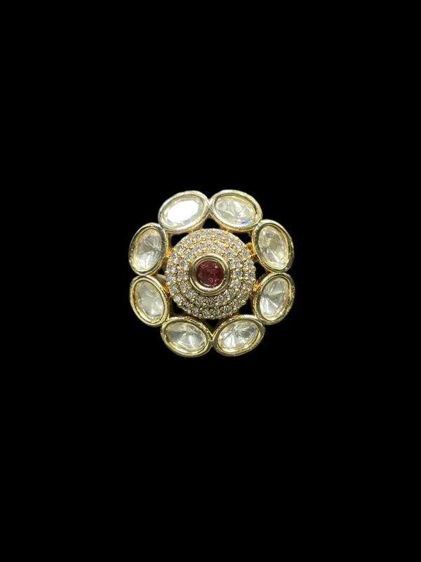 Kundan_Polki_Oval_Petal_Halo_Cocktail_Ring_-_Ruby_Red_|_K_Gold