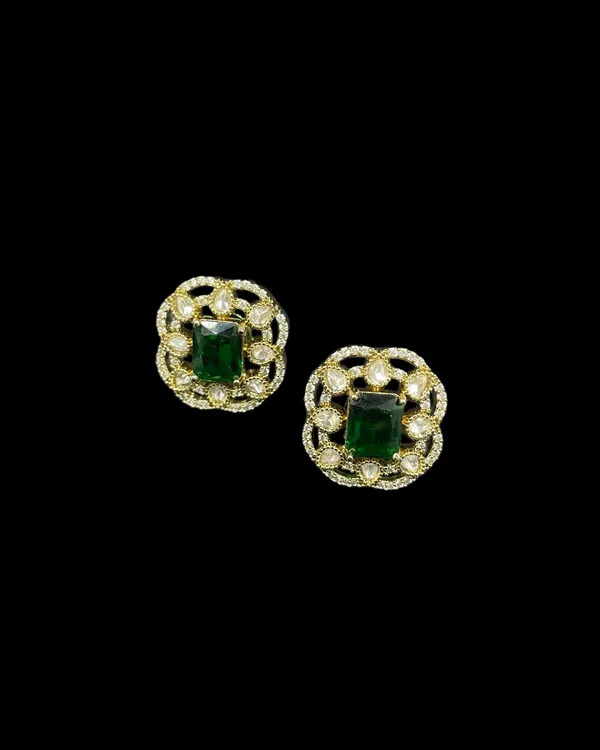 Kundan_Foil_Polki_Teardrop_Radiant_Square_Lattice_Stud_Earrings