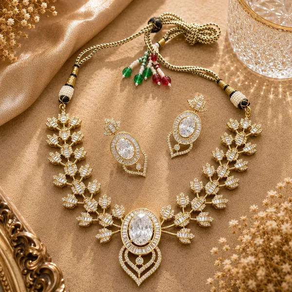 Ad_Baguette_Lotus_Leaf_Oval_Drop_Necklace_Earring_Set
