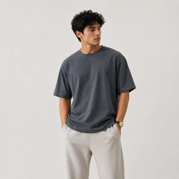 Charcoal_Crew_Neck_Casual_T-Shirt_for_Men