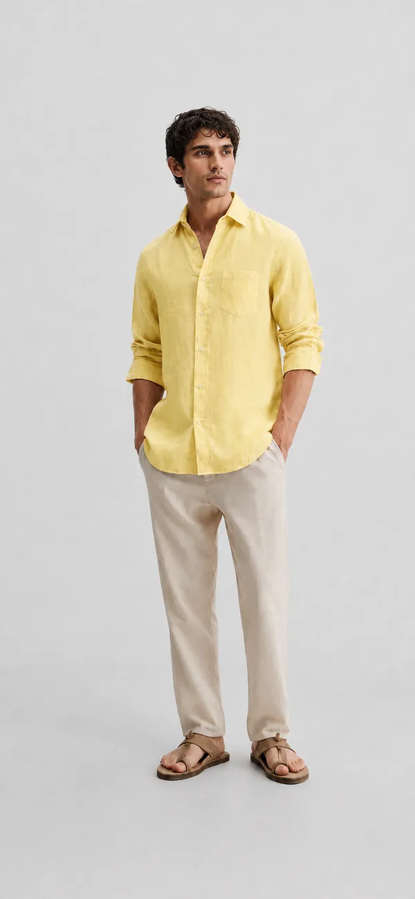 Yellow_Textured_Regular_Fit_Shirt_for_Men