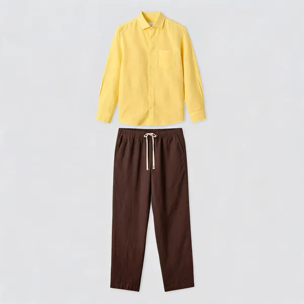 yellow_Linen_Relaxed_Fit_Shirt_and_trouser__for_Men