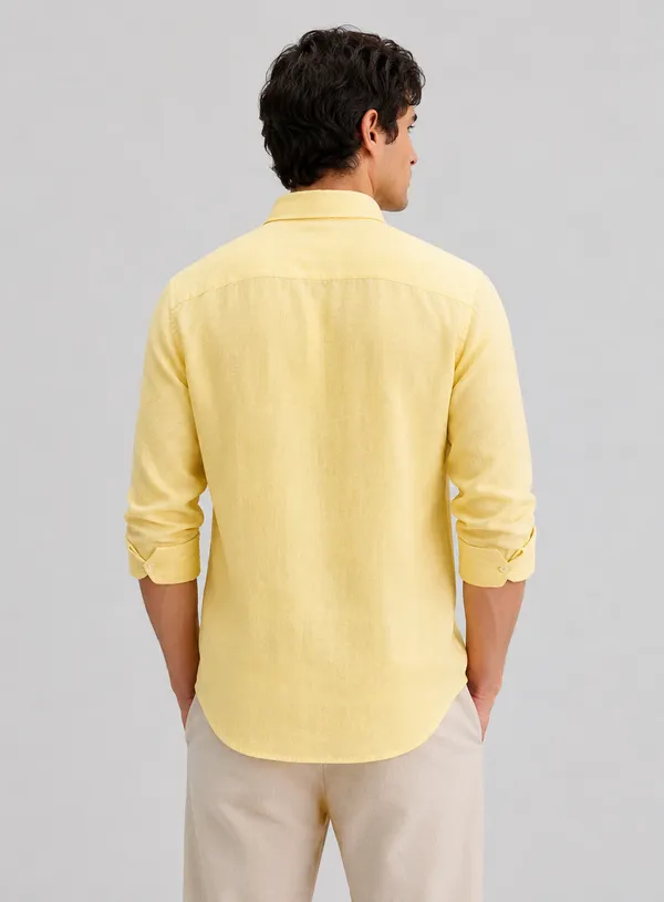 Yellow_Textured_Regular_Fit_Shirt_for_Men