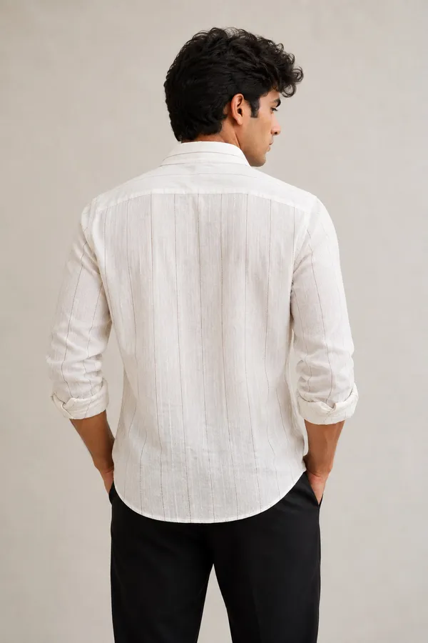White_Linen_Rust_Iron_Striped_Casual_Shirt_for_Men
