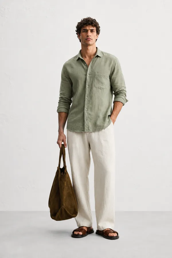 Olive_Linen_Classic_Fit_Shirt_for_Men