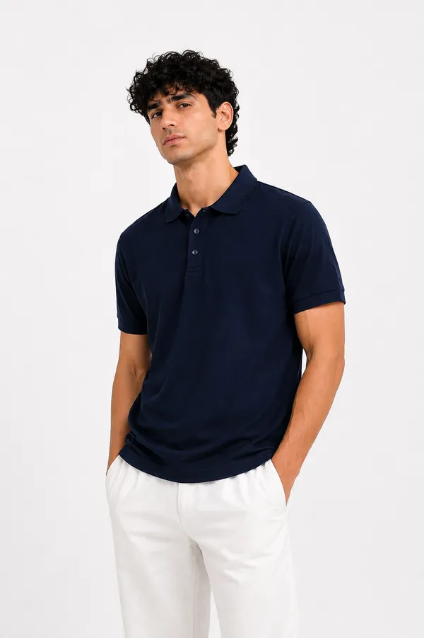 Navy_Knit_Polo_T-Shirt_for_Men
