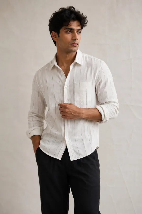 White_Linen_Rust_Iron_Striped_Casual_Shirt_for_Men
