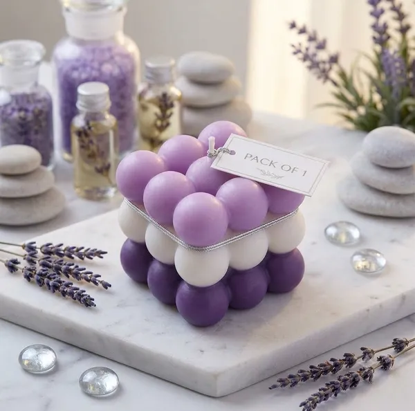 Bubble_Candle_White_Pink_Wine_Volet_Color