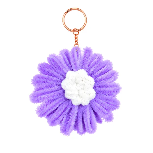 Purple_Chenille_Flower_Keychain_for_Women
