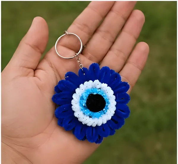 Blue_Handmade_Flower_Keychain_for_Everyday_Use