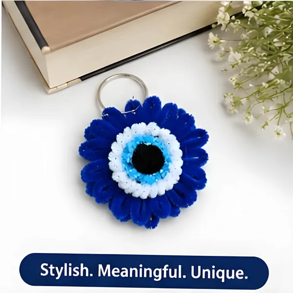 Blue_Handmade_Flower_Keychain_for_Everyday_Use