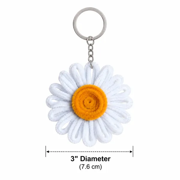 White_Fabric_Flower_Keychain_for_All