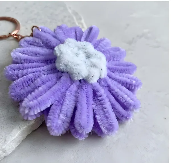 Purple_Chenille_Flower_Keychain_for_Women