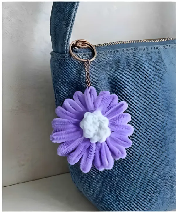 Purple_Chenille_Flower_Keychain_for_Women