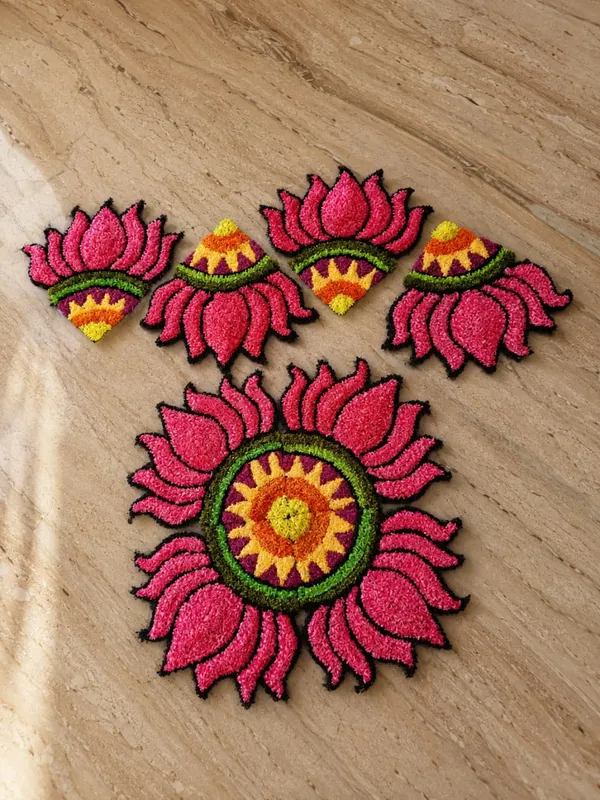Textile_Traditional_Lotus_Pattern_Rangoli_Set