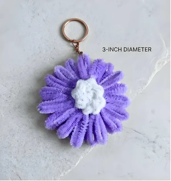 Purple_Chenille_Flower_Keychain_for_Women