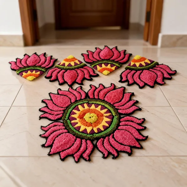 Woolen_Traditional_Lotus_Pattern_Rangoli
