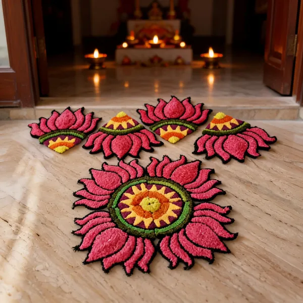 Woolen_Traditional_Lotus_Pattern_Rangoli
