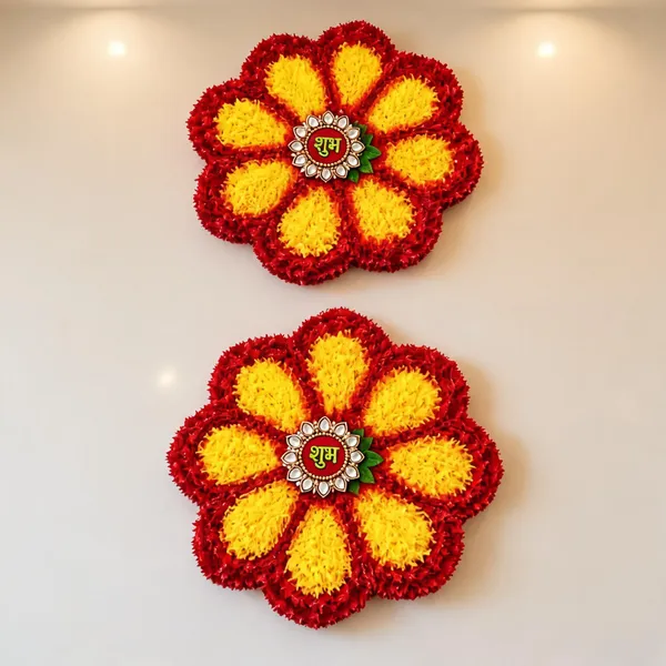 Woolen_Festive_Floral_Shubh_Labh_Wall_Hanging_Pack_Of_2