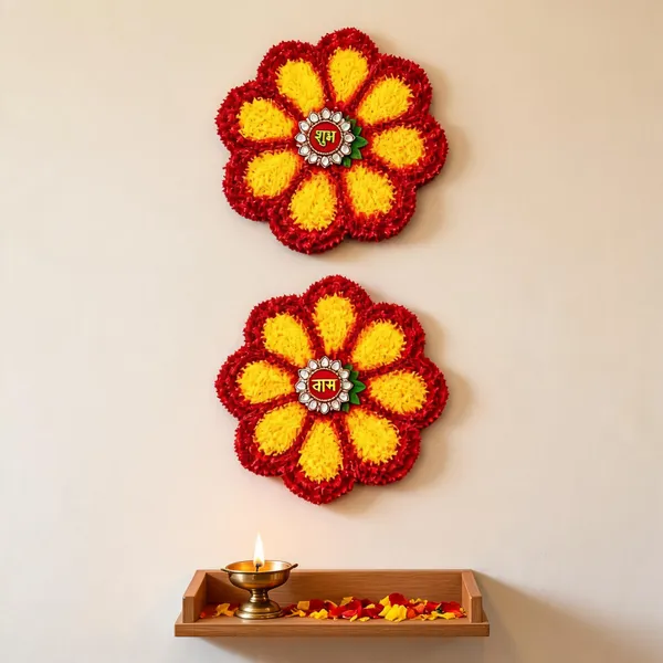 Woolen_Festive_Floral_Shubh_Labh_Wall_Hanging_Pack_Of_2