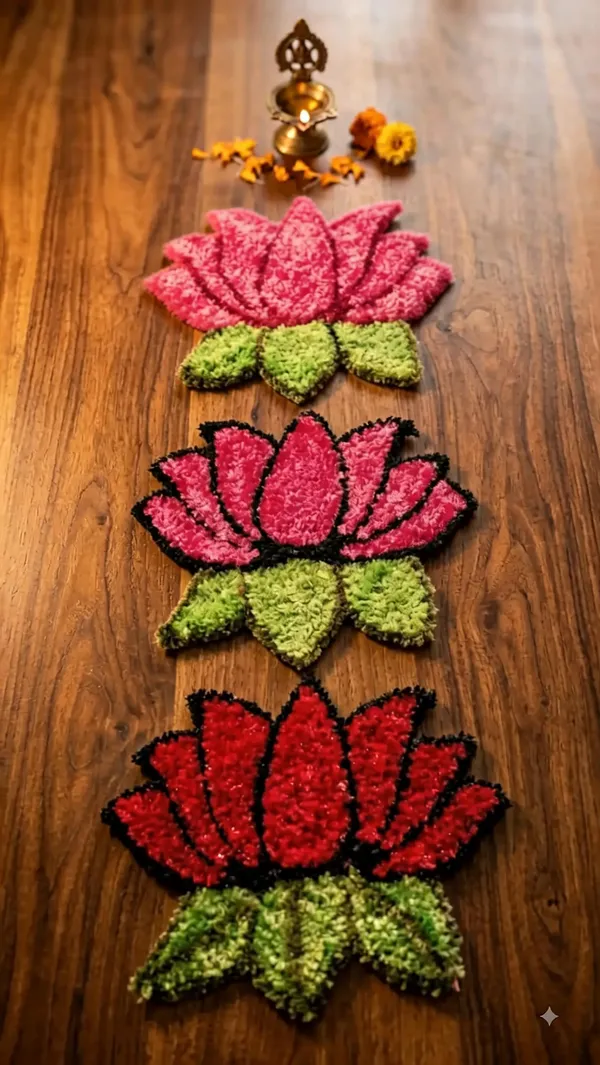 Woolen_Festive_Lotus_Pattern_Mat_Pack_Of_4