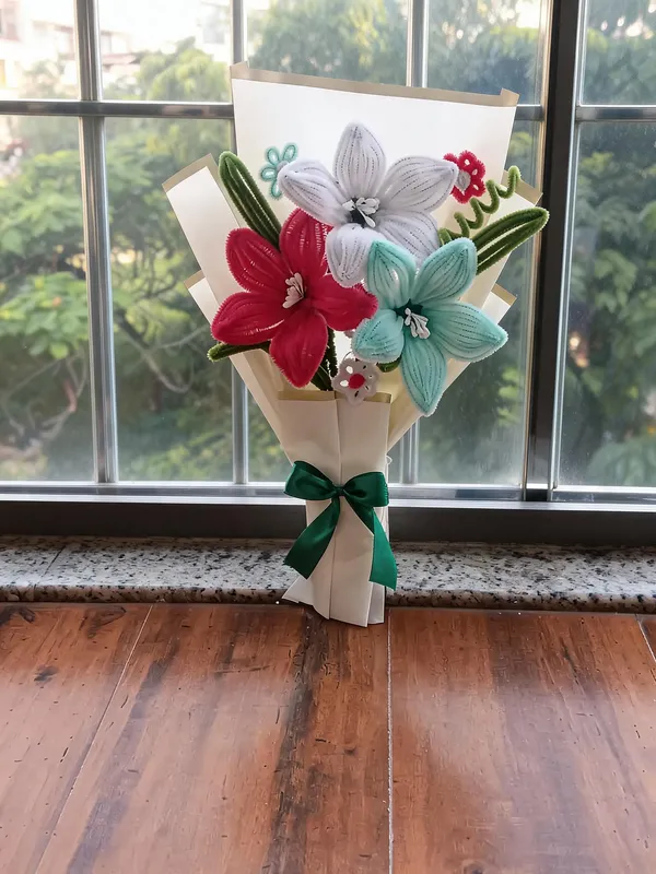 Cotton_Decorative_Floral_Artificial_Bouquet_With_Wrap
