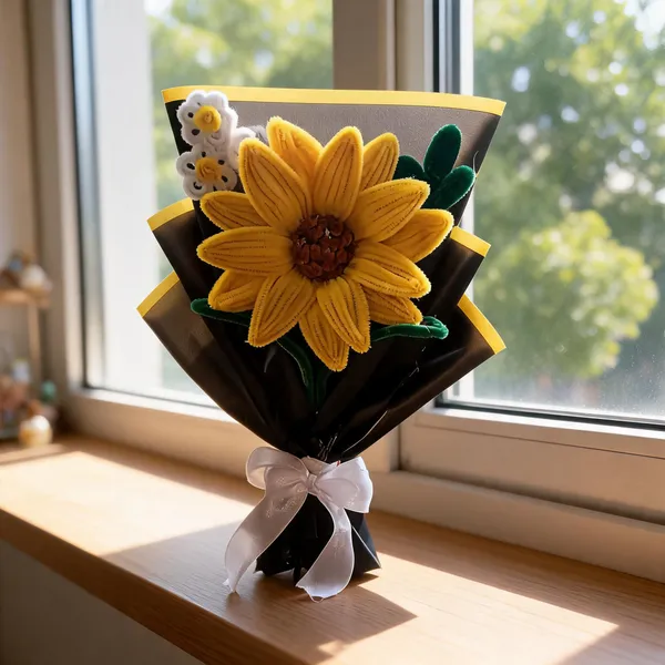 Cotton_Decorative_Sunflower_Bouquet_With_Gift_Wrap