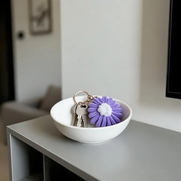 Purple_White_Cotton_Daisy_Flower_Keyring_Pack_Of_3