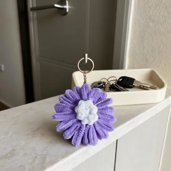 Purple_White_Cotton_Daisy_Flower_Keyring_Pack_Of_3