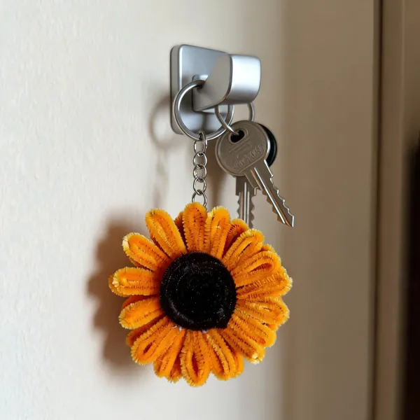 Yellow_Black_Woolen_Sunflower_Keyring_Pack_Of_3