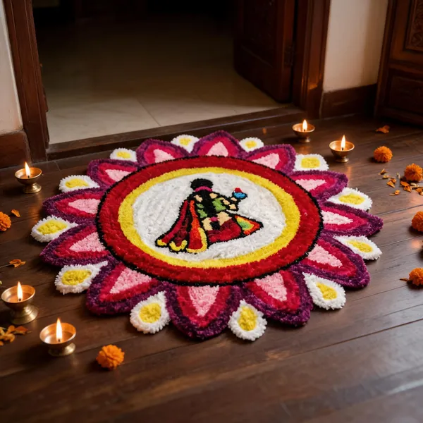 Synthetic_Fiber_Traditional_Floral_Multicolour_Rangoli