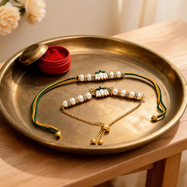 Multicolour_Lotus_Alloy_Pearl_Rakhi_Pack_Of_2