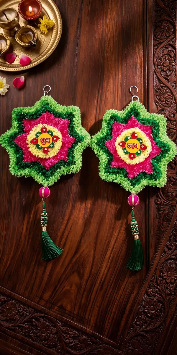 Woolen_Festive_Shubh_Labh_Wall_Hanging_Pack_Of_2
