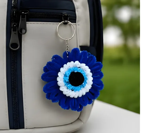Blue_Handmade_Flower_Keychain_for_Everyday_Use