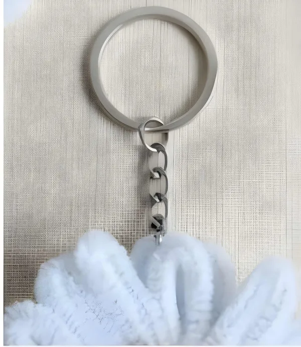 White_Fabric_Flower_Keychain_for_All