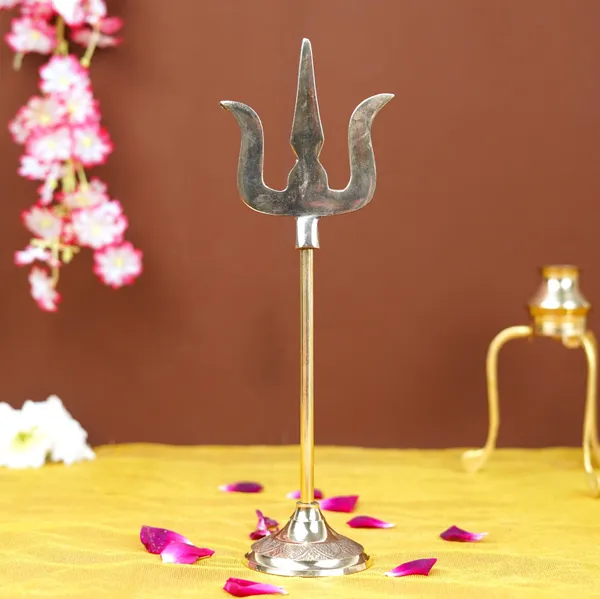 Brass_Trishul_With_Stand_10_Inch