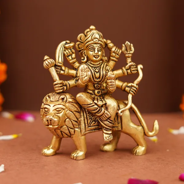 Brass_Navratri_Sherawali_Mata_Statue_4_Inch