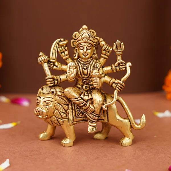 Brass_Navratri_Sherawali_Mata_Statue_4_Inch