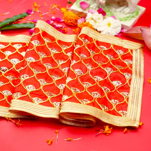 Fabric_Red_Golden_Mata_Chunri_26X10_Inch_-_Pack_Of_2