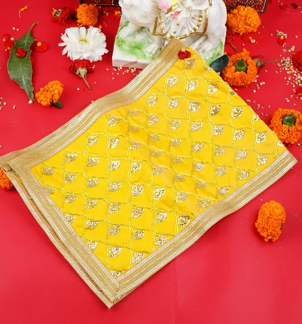 Fabric_Navratri_Yellow_Golden_Mata_Chunri_26X10_Inch_-_Pack_Of_2