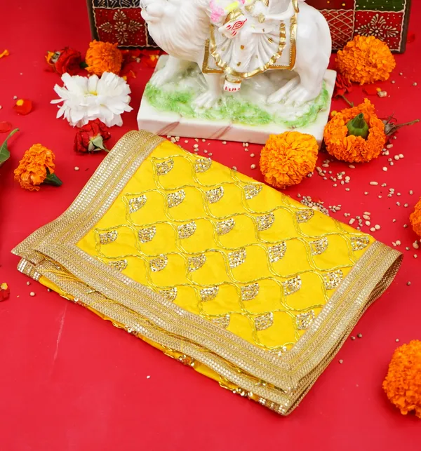 Fabric_Navratri_Yellow_Golden_Mata_Chunri_26X10_Inch_-_Pack_Of_2