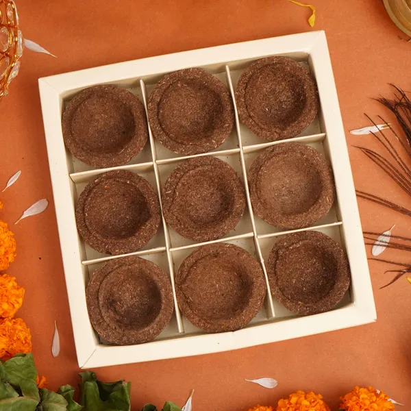 Cow_Dung_Diya_Set_Of_9_For_Puja_&_Eco_Decoration_-_Pack_of_2