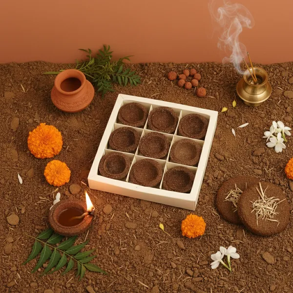 Cow_Dung_Diya_Set_Of_9_For_Puja_&_Eco_Decoration_-_Pack_of_2