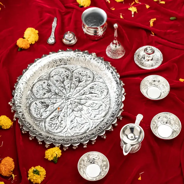 Silver-Plated_Pooja_Thali_Set_Of_10