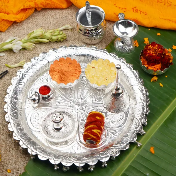 Silver-Plated_Pooja_Thali_Set_Of_10