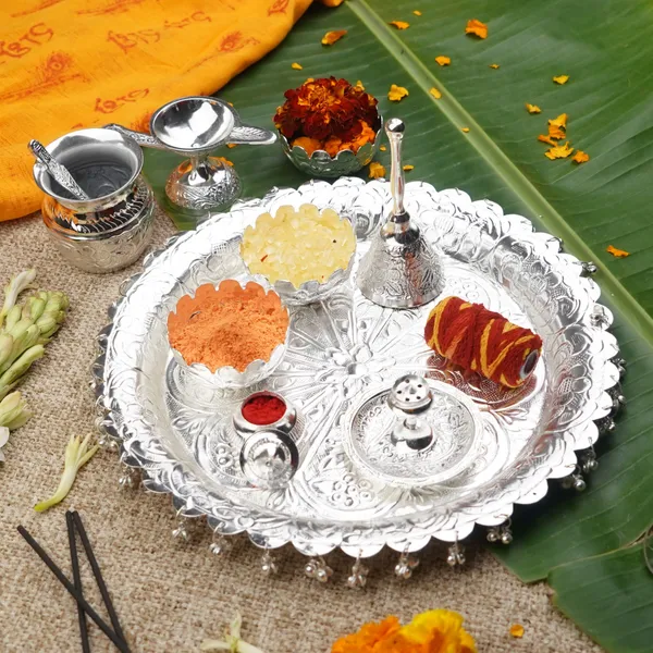 Silver-Plated_Pooja_Thali_Set_Of_10